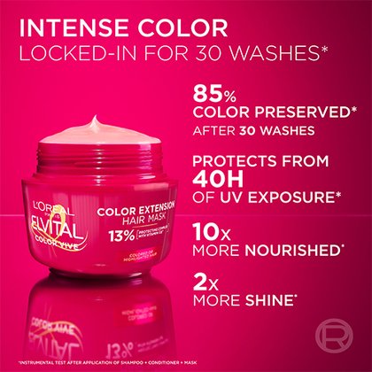 Hårinpackning Elvital Color Vive Packshot Öppen burk