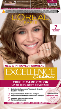 Hårfärg  7 Blonde  Excellence Creme  Packshot
