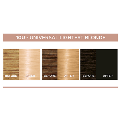 OAP HAIRCOLOR EXCELLENCE CREME NUDES BEFORE AFTER MECHE 10U UNIVERSAL LIGHTEST BLONDE