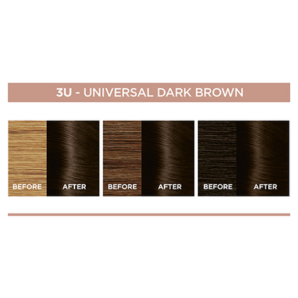 OAP HAIRCOLOR EXCELLENCE CREME NUDES BEFORE AFTER MECHE 3U UNIVERSAL DARK BROWN