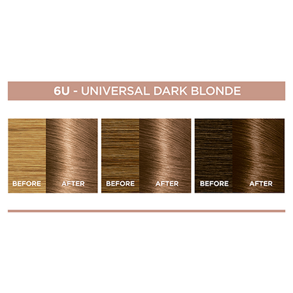 OAP HAIRCOLOR EXCELLENCE CREME NUDES BEFORE AFTER MECHE 6U UNIVERSAL DARK BLONDE