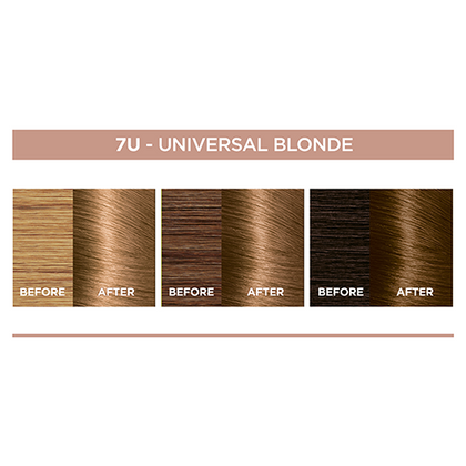 OAP HAIRCOLOR EXCELLENCE CREME NUDES BEFORE AFTER MECHE 7U UNIVERSAL BLONDE