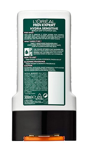 Men Shower Gel Hydra Sensitive Packshot Baksida