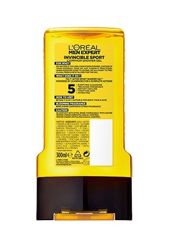 Duschgel Invincible Sport Men Expert Baksida Packshot